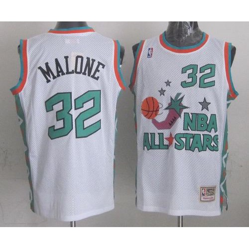 Mitchell And Ness Utah Jazz #32 Karl Malone White 1996 All-Star Stitched Jersey Mens