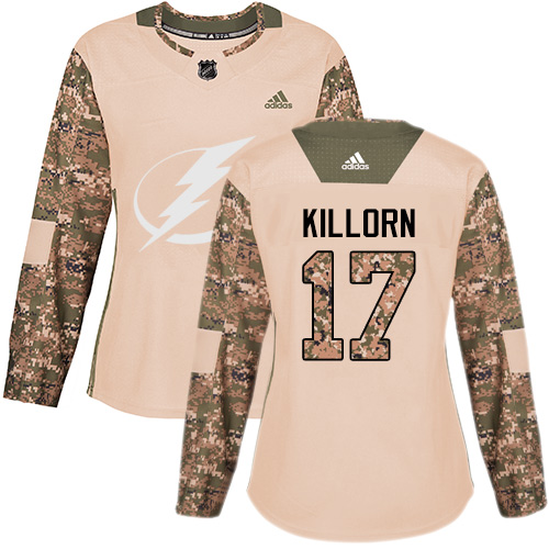 Adidas Tampa Bay Lightning #17 Alex Killorn Camo Authentic 2017 Veterans Day Women's Stitched Jersey Womens