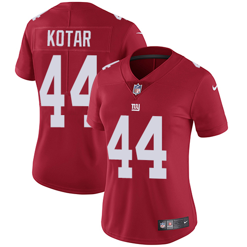 New York Giants #44 Doug Kotar Red Alternate Women's Stitched Vapor Untouchable Limited Jersey Womens
