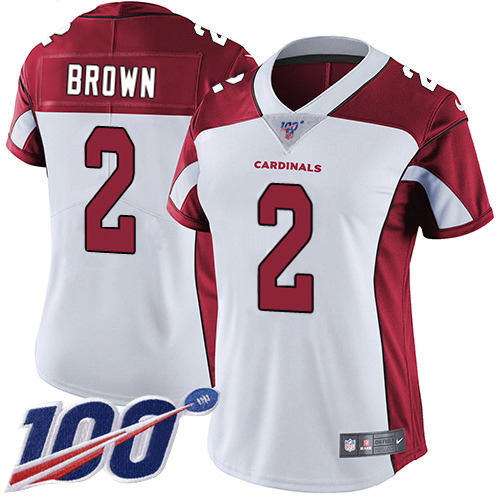 Cardinals #2 Marquise Brown White Women's Stitched 100th Season Vapor Untouchable Limited Jersey