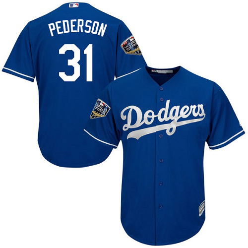 Los Angeles Dodgers #31 Joc Pederson Blue New Cool Base 2018 World Series Stitched Jersey Men's