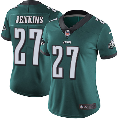 Philadelphia Eagles #27 Malcolm Jenkins Midnight Green Team Color Women's Stitched Vapor Untouchable Limited Jersey Womens