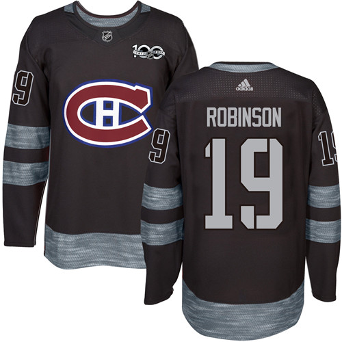Adidas Montreal Canadiens #19 Larry Robinson Black 1917-2017 100th Anniversary Stitched Jersey Men's