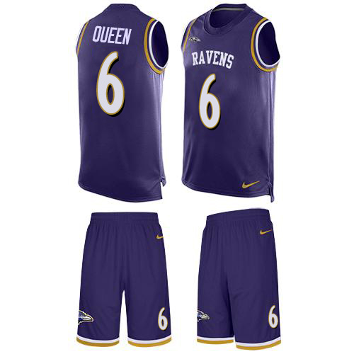 Ravens #6 Patrick Queen Purple Team Color Men's Stitched Limited Tank Top Suit Jersey