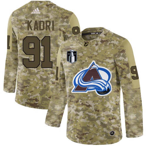 Adidas Colorado Avalanche #91 Nazem Kadri Camo 2022 Stanley Cup Final Patch Authentic Stitched Jersey Men's