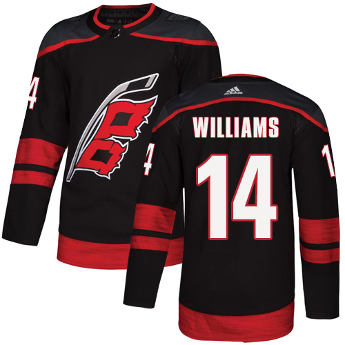 Adidas Carolina Hurricanes #14 Justin Williams Black Alternate Authentic Stitched Youth Jersey Youth