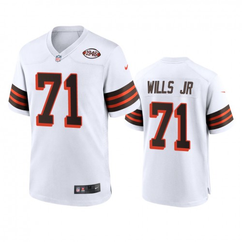 Men's Cleveland Browns #71 Jedrick Wills Jr. 1946 Collection Alternate Game Limited Jersey - White Men's