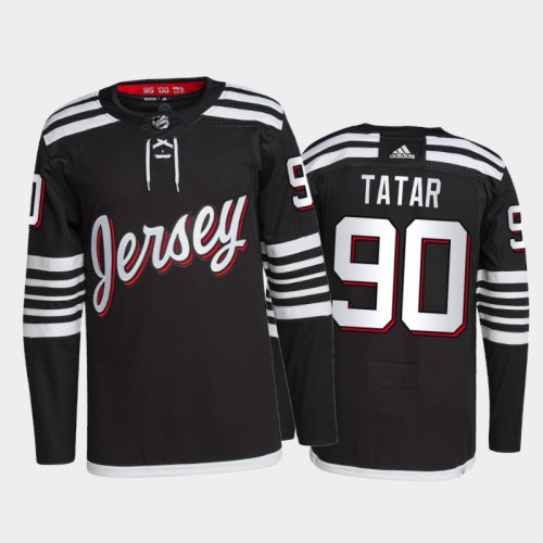 Adidas New Jersey Devils #90 Tomas Tatar Men's 2021-22 Alternate Authentic Jersey - Black Men's