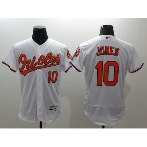 Baltimore Orioles #10 Adam Jones White Flexbase Authentic Collection Stitched Jersey Men's