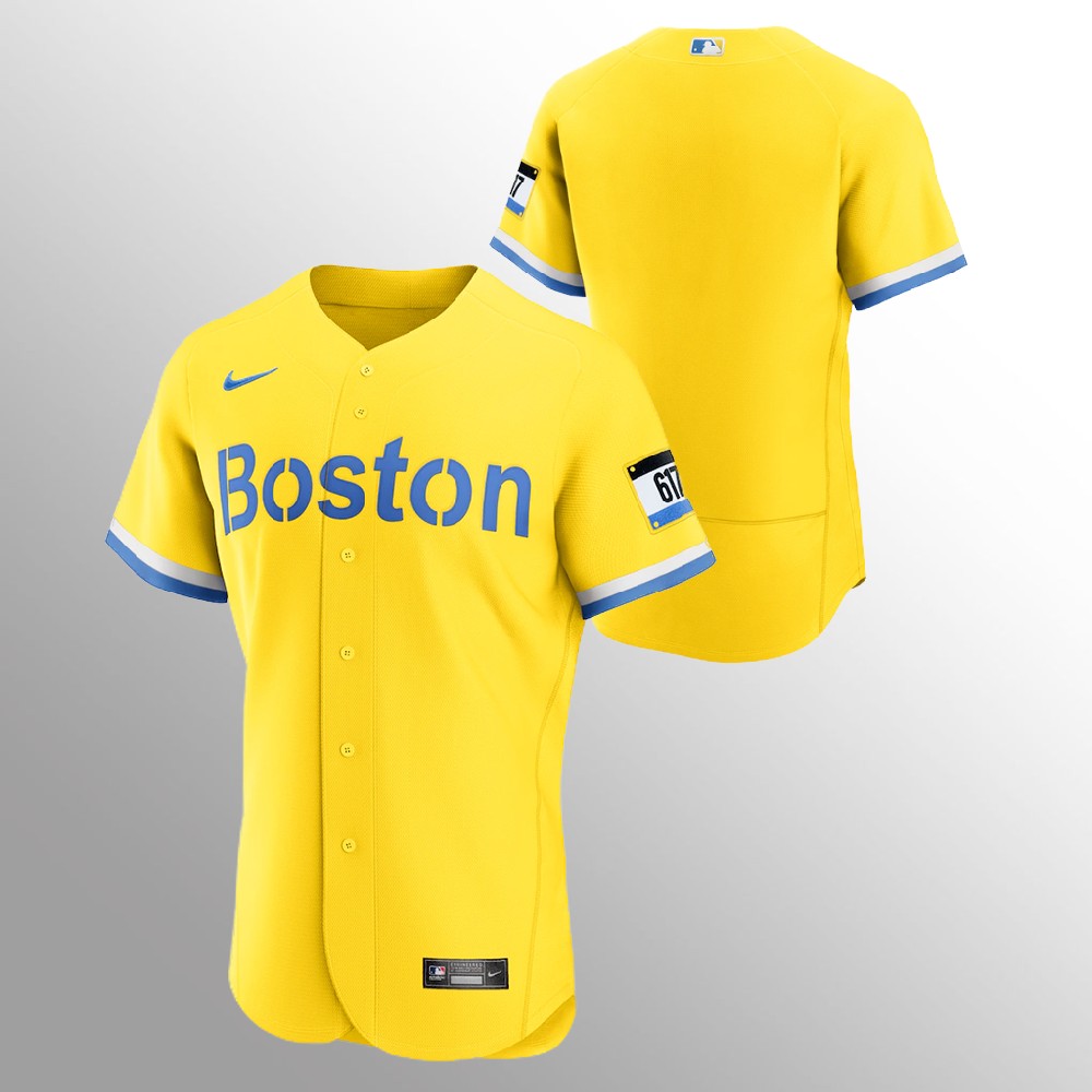 Boston Red Sox Men's 2021 City Connect Gold Authentic Jersey