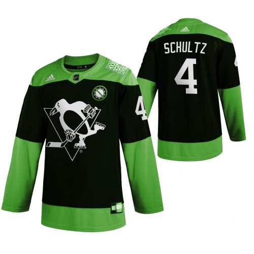 Pittsburgh Pittsburgh Penguins #4 Justin Schultz Men's Adidas Green Hockey Fight nCoV Limited Jersey Men's