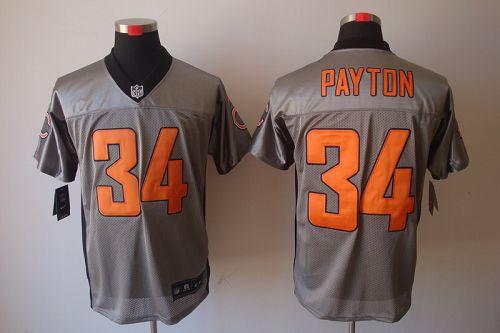 Bears #34 Walter Payton Grey Shadow Men's Stitched Elite Jersey