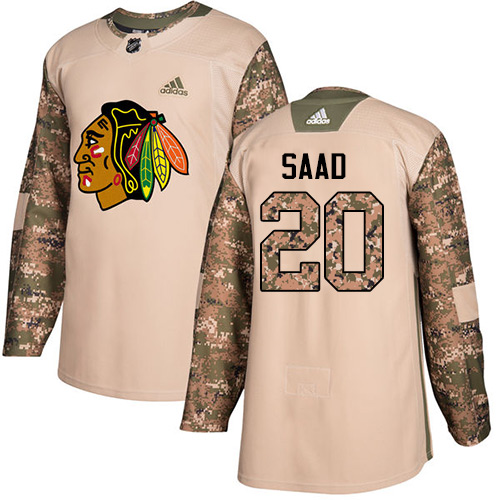 Adidas Chicago Blackhawks #20 Brandon Saad Camo Authentic 2017 Veterans Day Stitched Youth Jersey Youth