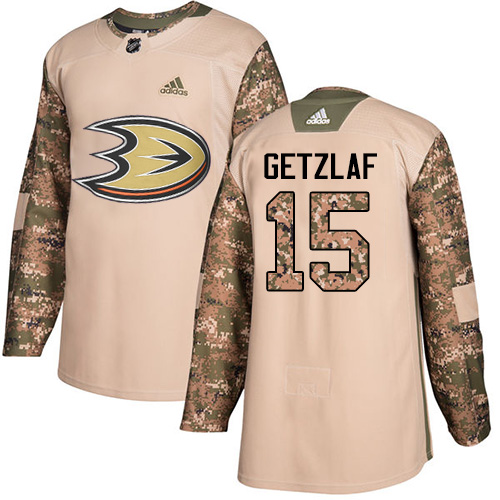 Adidas Anaheim Ducks #15 Ryan Getzlaf Camo Authentic 2017 Veterans Day Youth Stitched Jersey Youth