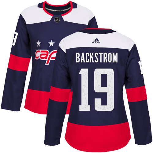 Adidas Washington Capitals #19 Nicklas Backstrom Navy Authentic 2018 Stadium Series Women's Stitched Jersey Womens