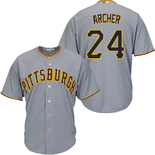 Pittsburgh Pirates #24 Chris Archer Grey Cool Base Stitched Youth Jersey Youth