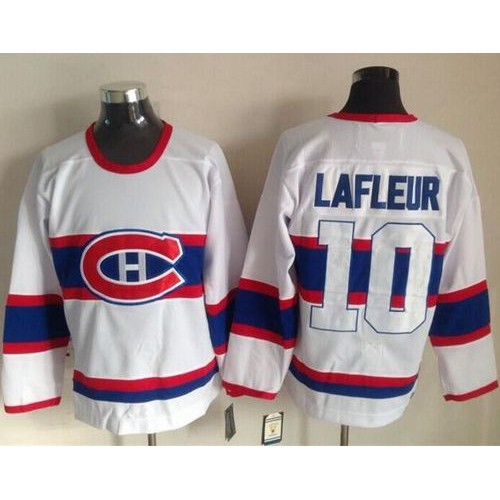 Montreal Canadiens #10 Guy Lafleur White CCM Throwback Stitched Jersey Men's