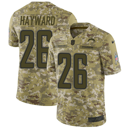 Los Angeles Chargers #26 Casey Hayward Camo Youth Stitched Limited 2018 Salute to Service Jersey Youth