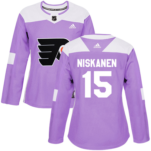 Adidas Philadelphia Flyers #15 Matt Niskanen Purple Authentic Fights Cancer Women's Stitched Jersey Womens