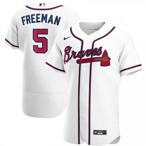 Atlanta Atlanta Braves #5 Freddie Freeman Men's White Home 2020 Authentic Player Jersey Men's