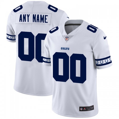 Indianapolis Colts Custom White Team Logo Vapor Limited Jersey