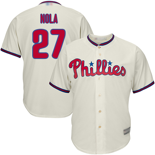 Philadelphia Phillies #27 Aaron Nola Cream Cool Base Stitched Youth Jersey Youth