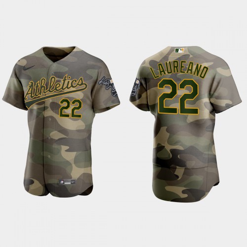 Oakland Oakland Athletics #22 Ramon Laureano Men's 2021 Armed Forces Day Authentic Jersey -Camo Men's