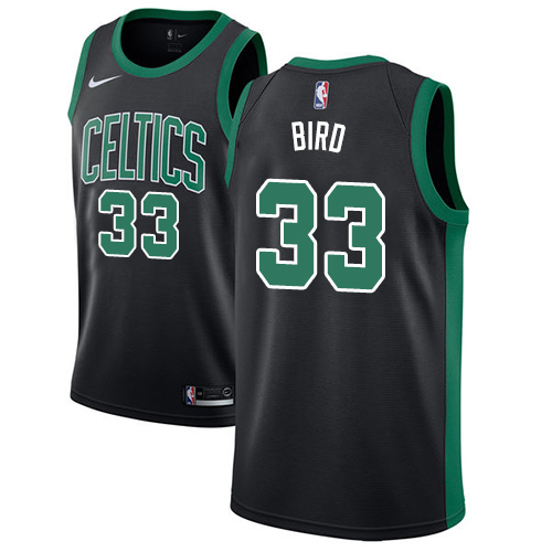 Boston Celtics #33 Larry Bird Black Womens Swingman Statement Edition Jersey Womens