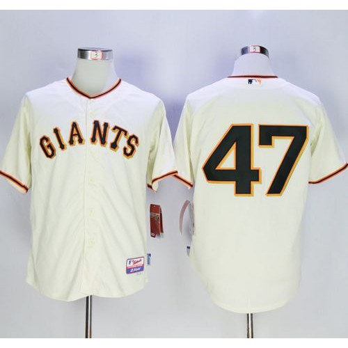 San Francisco Giants #47 Johnny Cueto Cream Cool Base Stitched Jersey Men's