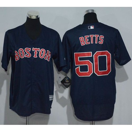 Boston Red Sox #50 Mookie Betts Dark Blue Cool Base Stitched Youth Jersey Youth