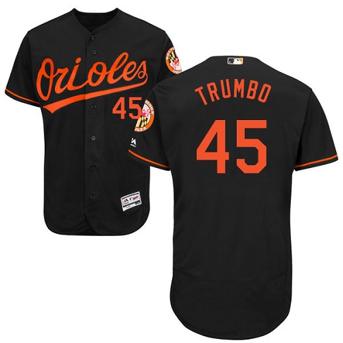 Baltimore Orioles #45 Mark Trumbo Black Flexbase Authentic Collection Stitched Jersey Men's