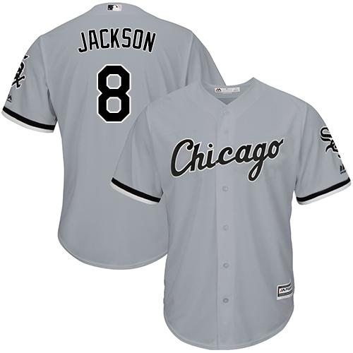 Chicago White Sox #8 Bo Jackson Grey Road Cool Base Stitched Youth Jersey Youth