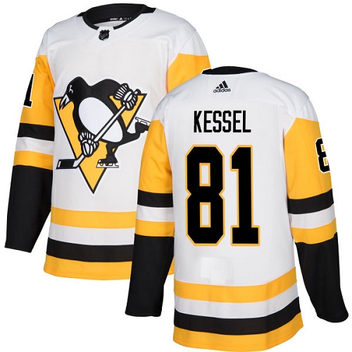 Adidas Pittsburgh Penguins #81 Phil Kessel White Road Authentic Stitched Youth Jersey Youth