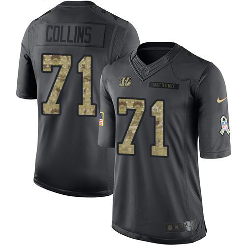 Bengals #71 La'el Collins Black Men's Stitched Limited 2016 Salute To Service Jersey