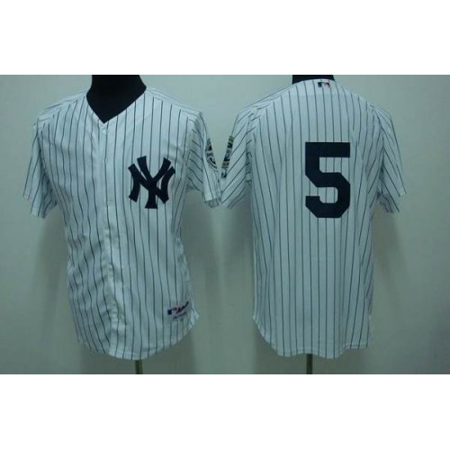New York Yankees #5 Joe DiMaggio Stitched White Jersey Men's