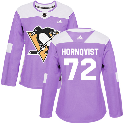 Adidas Pittsburgh Penguins #72 Patric Hornqvist Purple Authentic Fights Cancer Women's Stitched Jersey Womens