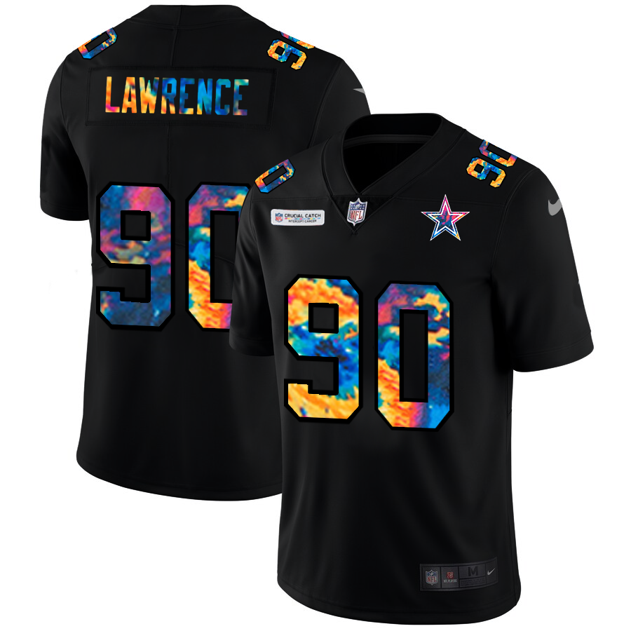 Dallas Cowboys #90 Demarcus Lawrence Men's Multi-Color Black 2020 Crucial Catch Vapor Untouchable Limited Jersey