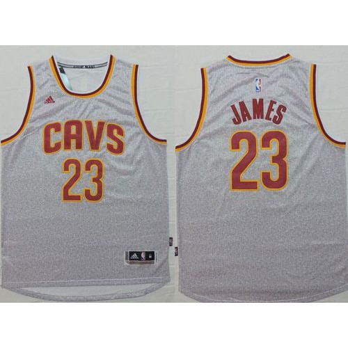 Cleveland Cavaliers #23 LeBron James Grey Fashion Stitched Jersey Mens