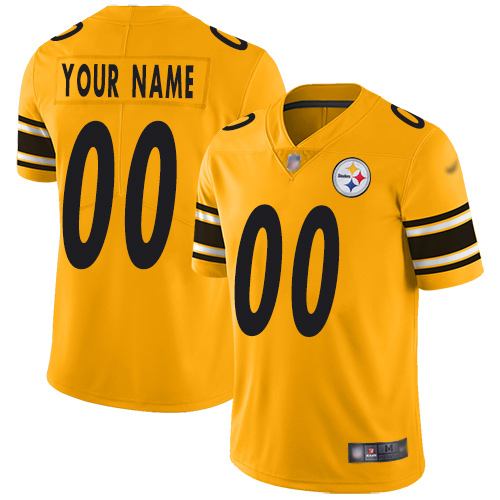 Pittsburgh Steelers Customized Gold Men's Stitched Limited Inverted Legend Jersey