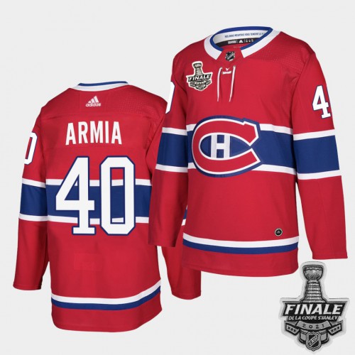 Adidas Montreal Canadiens #40 Joel Armia Red Home Authentic 2021 Stanley Cup Final Patch Jersey Men's
