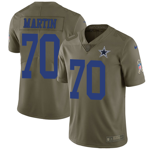 Dallas Cowboys #70 Zack Martin Olive Youth Stitched Limited 2017 Salute to Service Jersey Youth
