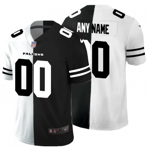 Atlanta Falcons Custom Men's Black V White Peace Split Vapor Untouchable Limited Jersey