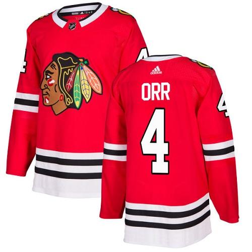 Adidas Chicago Blackhawks #4 Bobby Orr Red Home Authentic Stitched Jersey Men's