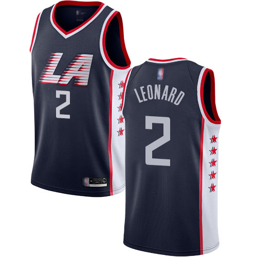 Los Angeles Clippers #2 Kawhi Leonard Navy Womens Swingman City Edition 2018/19 Jersey Womens