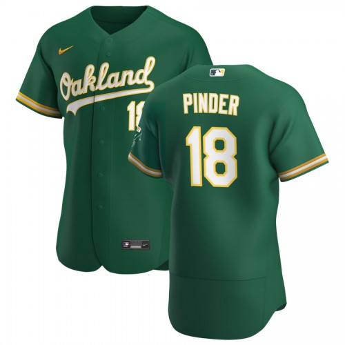 Oakland Oakland Athletics #18 Chad Pinder Men's Kelly Green Alternate 2020 Authentic Player Jersey Men's