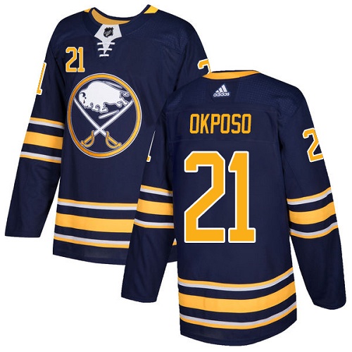 Adidas Buffalo Sabres #21 Kyle Okposo Navy Blue Home Authentic Stitched Jersey Men's