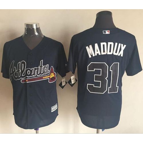 Atlanta Braves #31 Greg Maddux Blue New Cool Base Stitched Jersey Men's