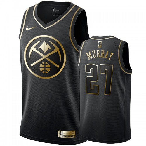 Denver Nuggets #27 Jamal Murray Mens Black Golden Edition Swingman Jersey Mens