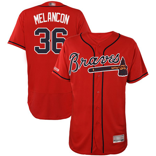 Atlanta Braves #36 Mark Melancon Red Flexbase Authentic Collection Stitched Jersey Men's