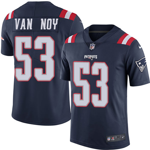 New England Patriots #53 Kyle Van Noy Navy Blue Men's Stitched Limited Rush Jersey Men's